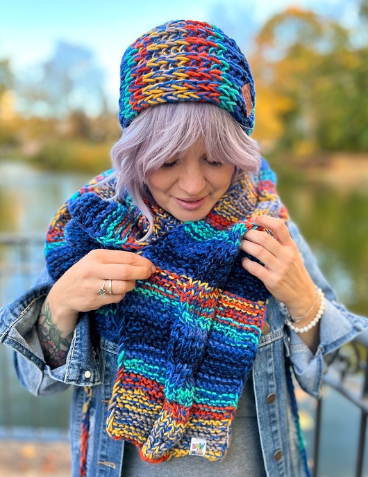 szale damskie Szal MERINO 50% ,,Górski potok szalik