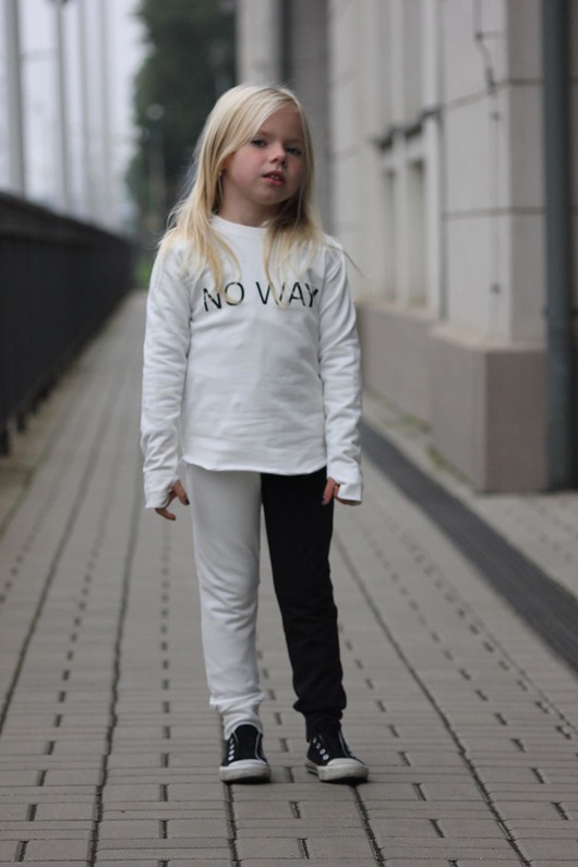 longsleeve White NO WAY Z metra cięta