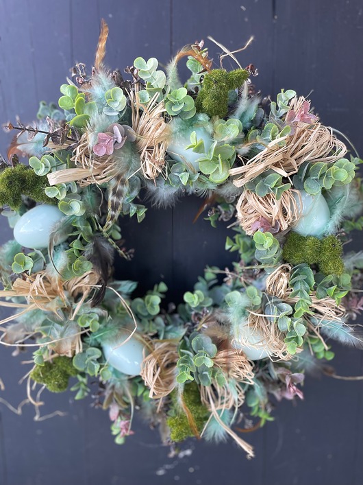 wianki wielkanocne Wianek turkusowe jajka