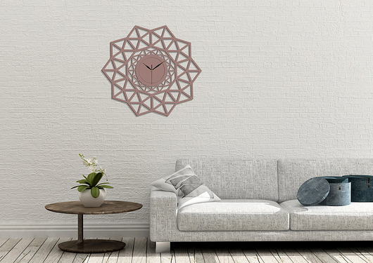 Dekoracyjny zegar ażurowy, geometryczny 60 cm  ORNAMENTI