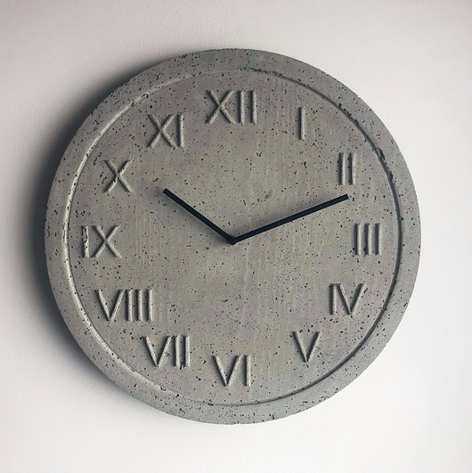 zegary Zegar betonowy z betonu szary industrialny 45cm