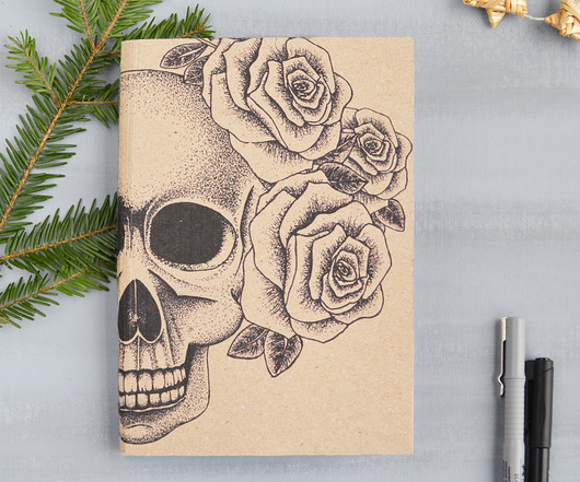 Eko-notes A5 czaszka w różach Anna Chudzik Pawlik Art