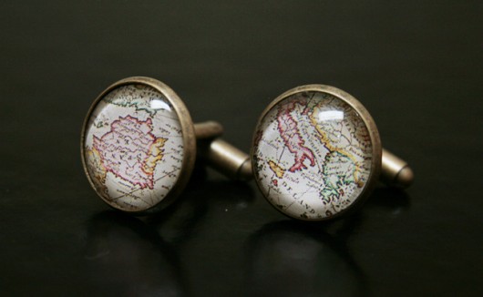spinki z antycznymi mapami Kfiatek Gifted Hands