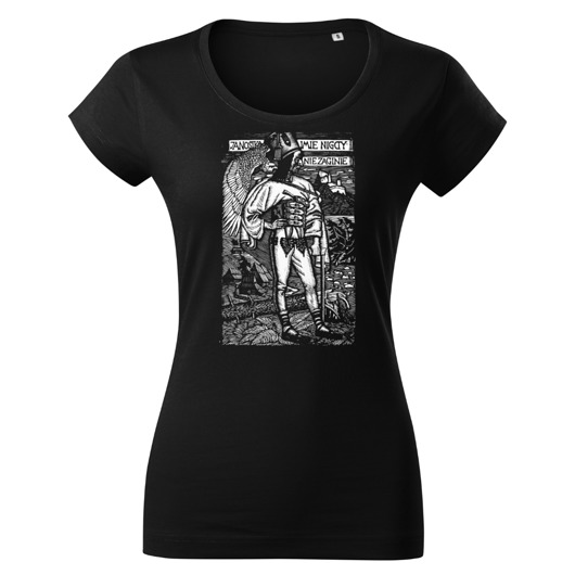 t-shirt damskie Władysław Skoczylas w Tatra Art. Janosika imię . . . Drzeworyt.