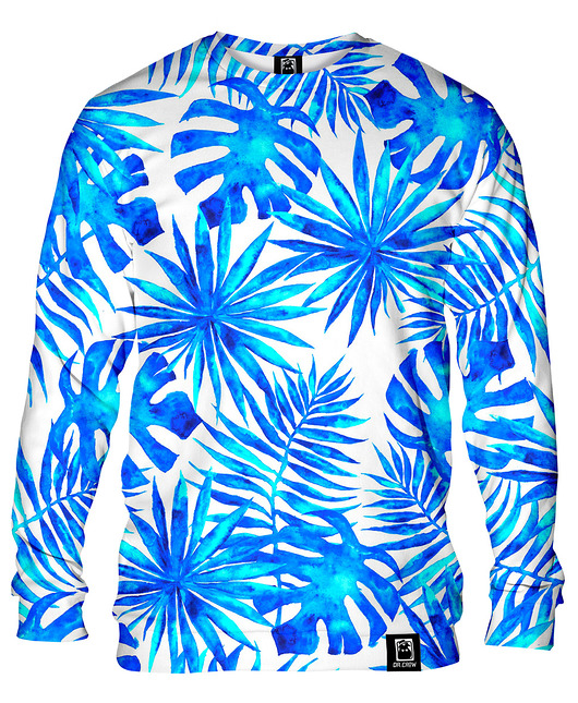 bluzy męskie Bluza Bez Kaptura Męska DR.CROW Blue Palms
