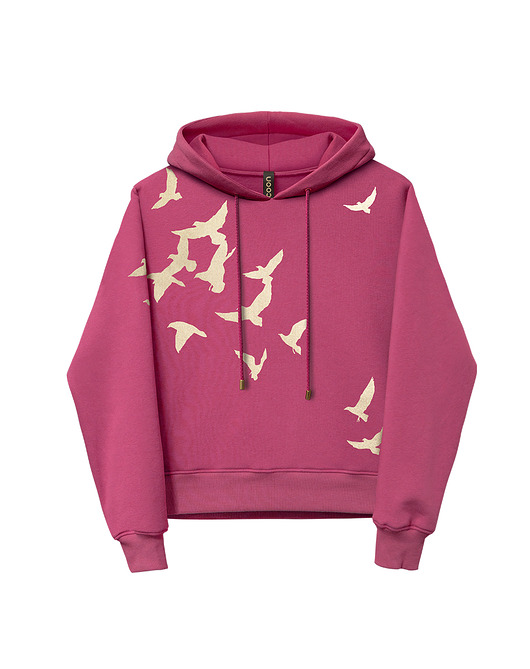 bluza z kapturem damska Bluza sky lawendowa z kapturem