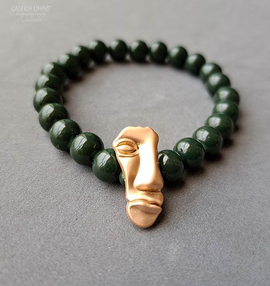 bransoletki - inne Bransoletka boho z symbolicznym wycinkiem twarzy, nieco niesamowita ozdoba