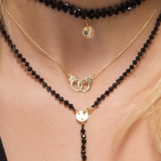 chokery Łańcuszek z kajdankami Gold Handcuffs