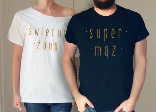 Świetna żona Super mąż koszulki dla pary ONE MUG A DAY