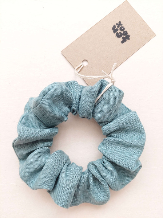 gumki do włosów 100% len, gumka/scrunchie/szałwia