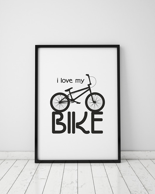 plakat. i love my bike (format A3) Love Life and Forest