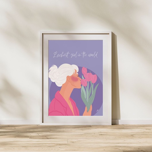 grafiki i ilustracje Plakat Lucky Purple