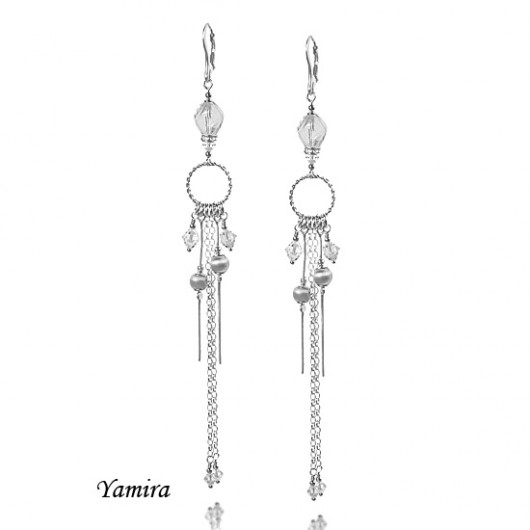 kolczyki - crystal and long luxury yamira