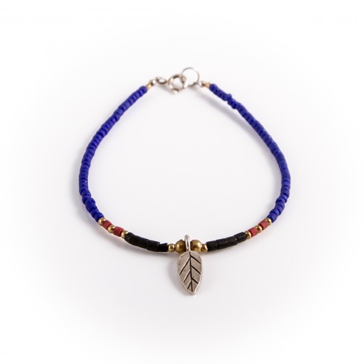 Boho bransoletka Lucky Leaf Royal Blue  Bright Boho old