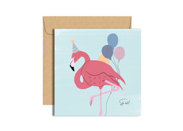 kartki okolicznościowe - wydruki Flamingowe sto lat!