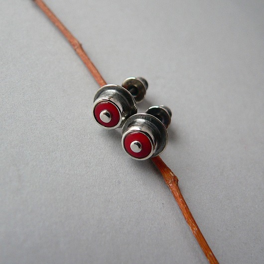 kolczyki srebrne -koralowe maleństwa-