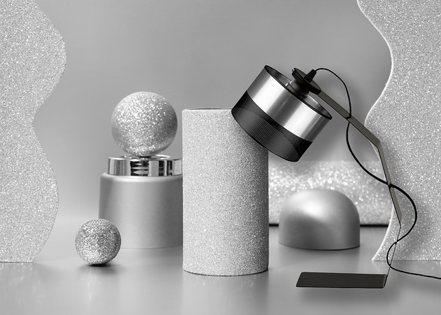 lampy stołowe Metalowa lampka biurkowa glamour HAGA z designerskim kloszem