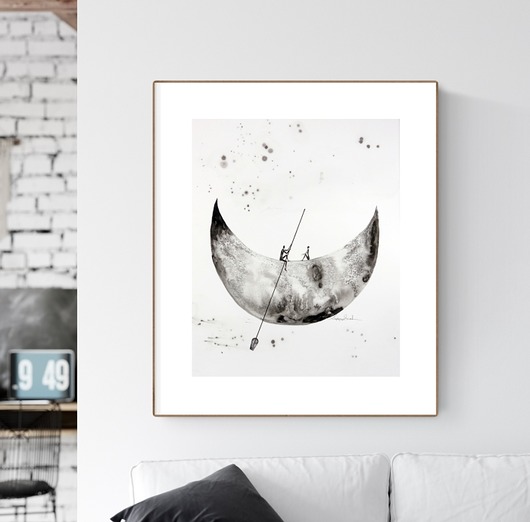 grafika 40 x 50 cm wykonana ręcznie, abstrakcja Krystyna Siwek Art