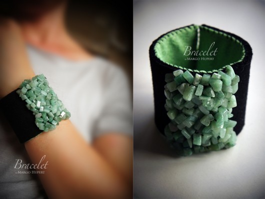 Black with Green FlowerFelt Design