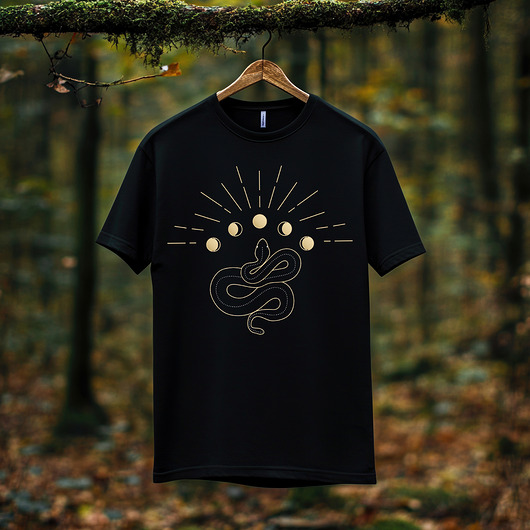 t-shirty męskie Koszulka - Alchemia Symboli, Wąż w koronie, Fazy księżyca #9