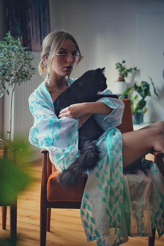 płaszcze damskie Długie kimono boho Ocean Girl