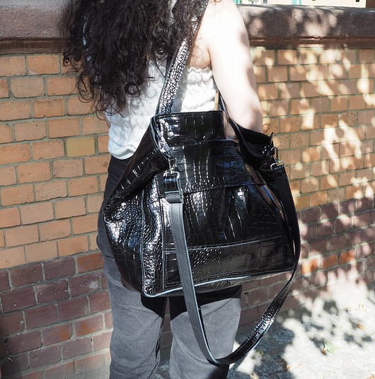 torby na ramię Skórzana torba Kroko z połyskiem