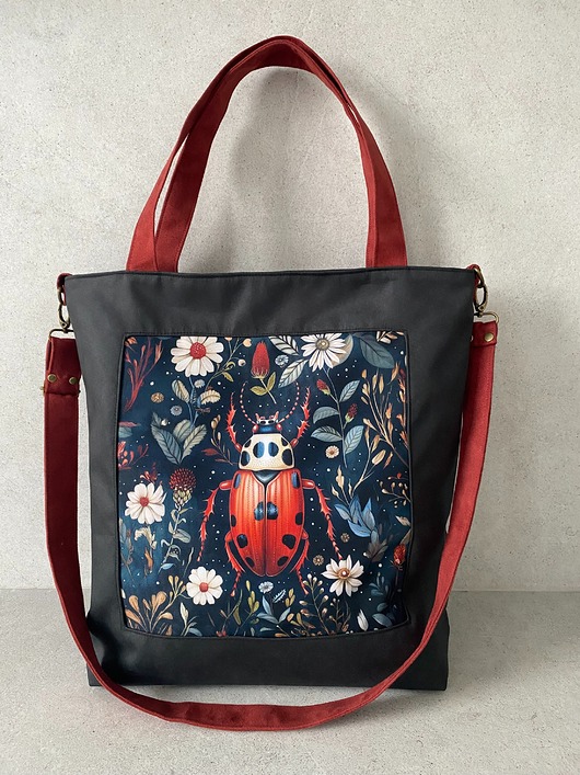 torby XXL Duża torba na ramię - print chrząszcz