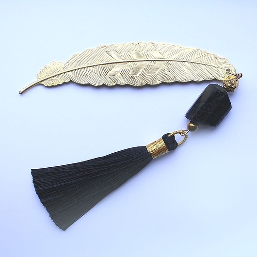 zakładki do książek Surowy turmalin, lawa pozłacana, hematyt zakładka