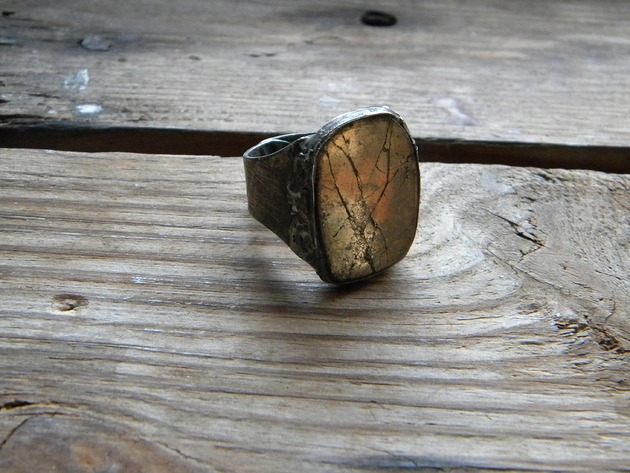 biżuteria męska Złoty piryt -  pierścień / sygnet