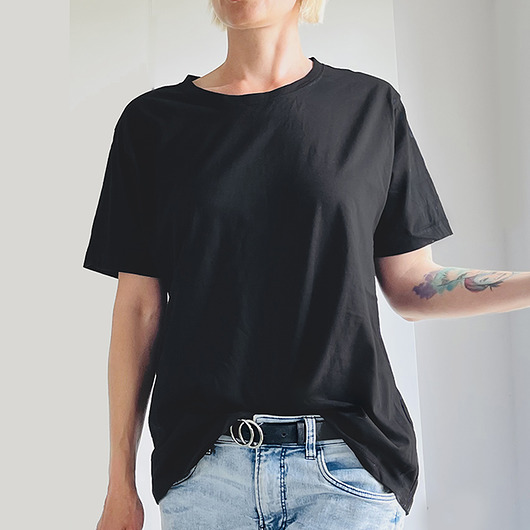 t-shirt damskie Basic luźny tshirt oversize Czarny