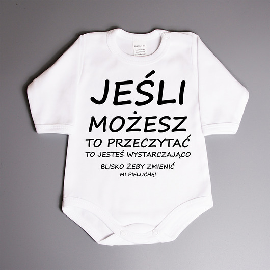body i śpiochy niemowlęce BODZIAK - Jeśli możesz to przeczytać... - długi rękaw