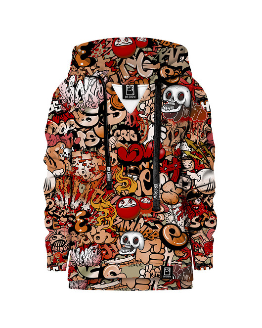 bluzy dla chłopców Bluza Chłopiec DR.CROW Graffiti Skull