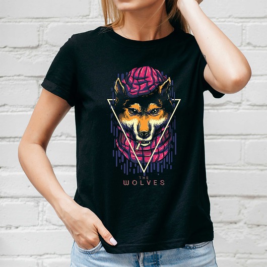 t-shirt damskie Koszulka damska organiczna The wolves