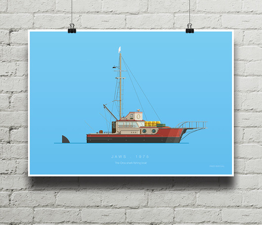 Szczęki - kuter Orca - plakat minimalmill
