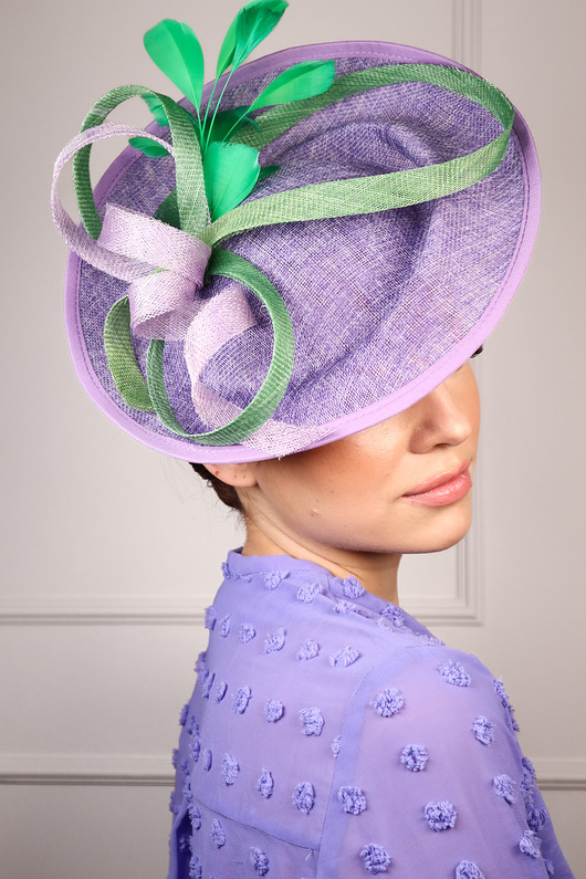 kapelusze damskie GALANTA toczek fiolet z zielenią