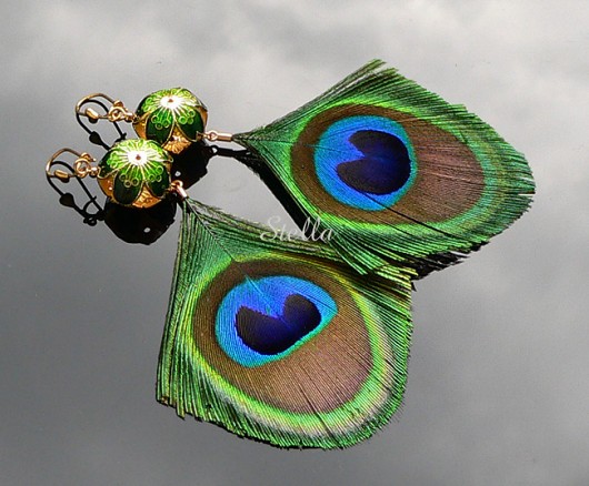 pawie pióra i cloisonne Stella