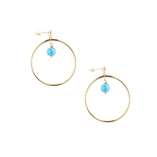 kolczyki - inne Kolczyki koła z turkusowym Apatytem