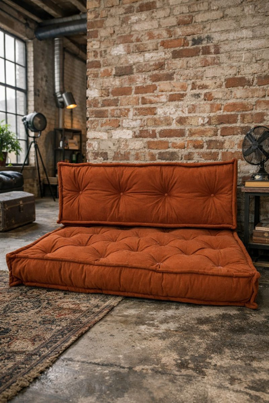 pufy do siedzenia Siedzisko Futon Materac Francuski Puf Ottoman Rudy