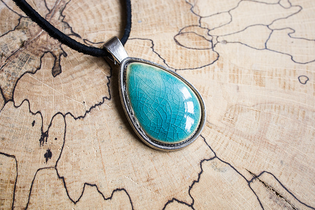 naszyjniki - inne Naszyjnik ceramiczny łezka