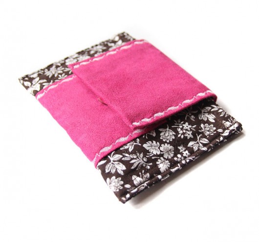 etui xl - flowers&brown&pink - elfagado