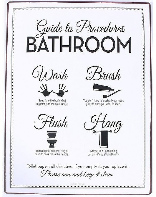 Szyld Metalowy Guide To Procedures Bathroom MIA home