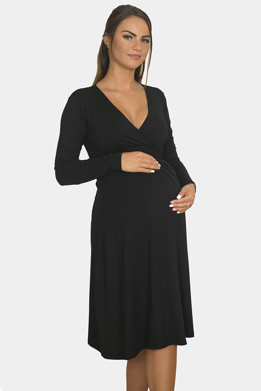 Sukienka midi odcięta pod biustem CZARNA  Dressroad