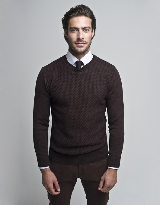 swetry męskie Sweter męski torralba o-neck bordo