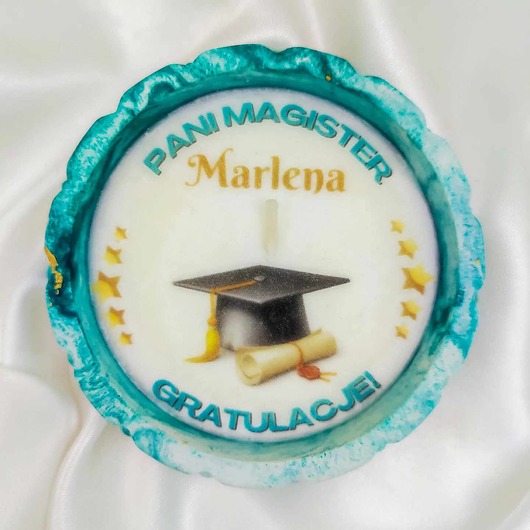 świeczniki i świece Gratulacje Pani Magister Świeca z własnym tekstem