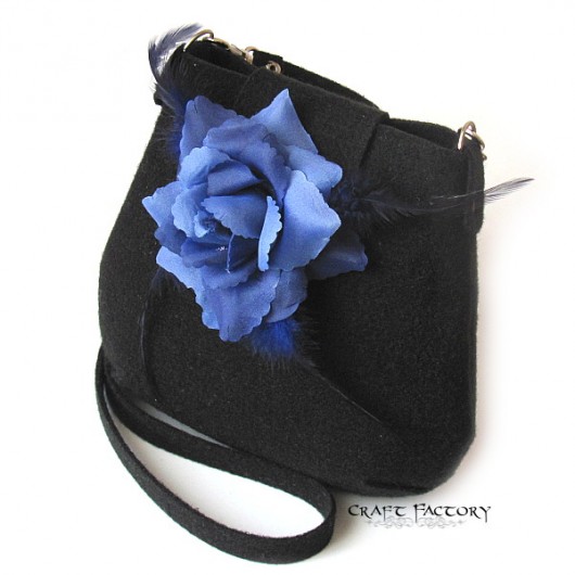 Sapphire Rose in Black - torebka Craft Factory