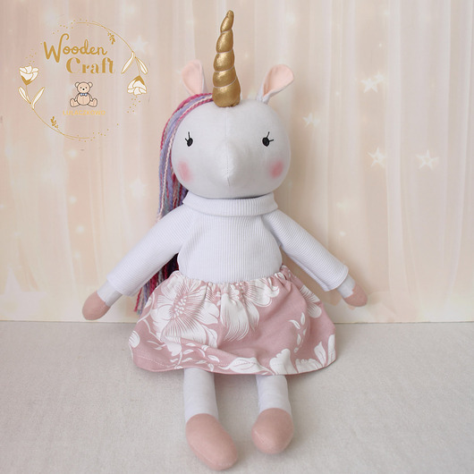 misie i maskotki Jednorożec Cleo, przytulanka ręcznie szyta, prezent GOTOWY