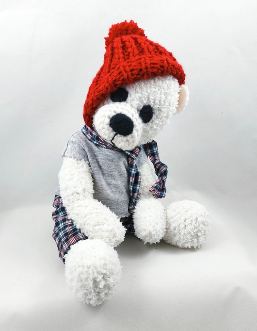 przytulanki dla niemowląt i dzieci PIOTRUŚ - szydełkowy miś, personalizacja