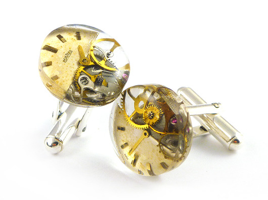 Steampunkowe spinki srebro Scradeus