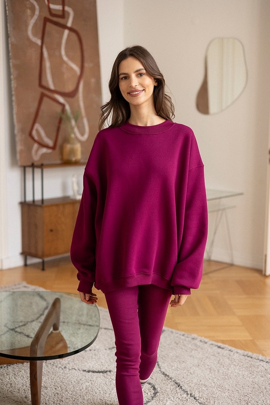 bluza bez kaptura damska Bluza Biggie Jagoda