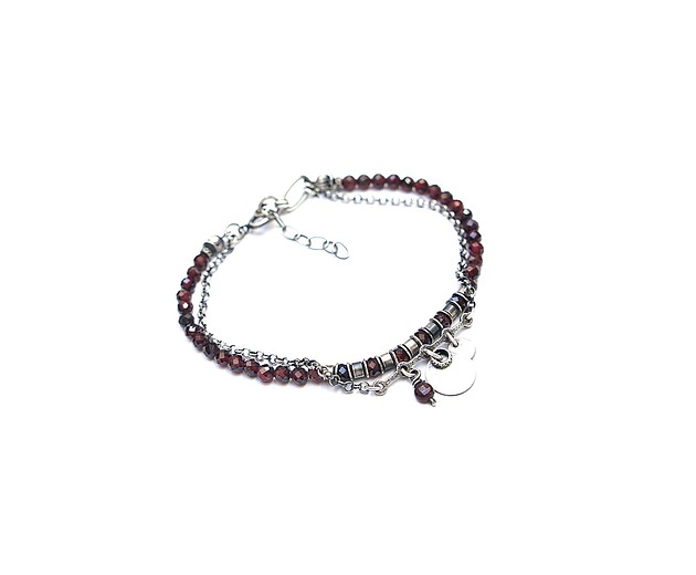bransoletki wire wrapping Garnet vol. 3 - bransoletka